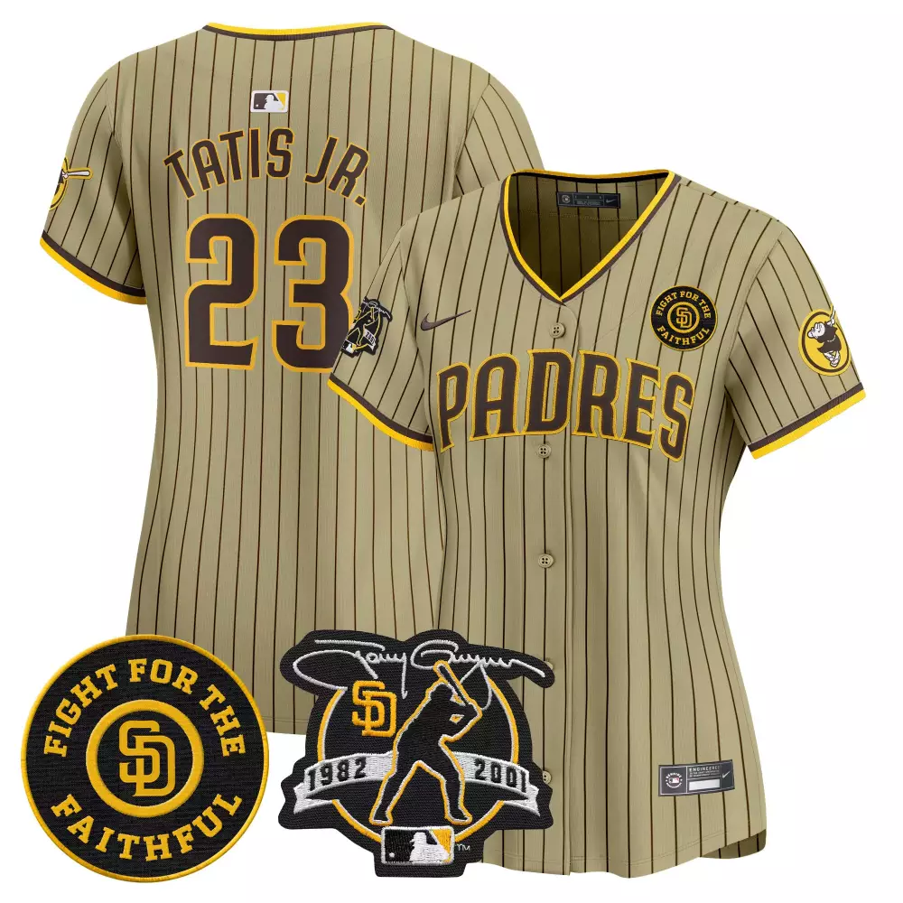 Fernando Tatis 23 Padres Jersey Khaki City Connect Fight Faithful Tony Gwynn 1982-2001