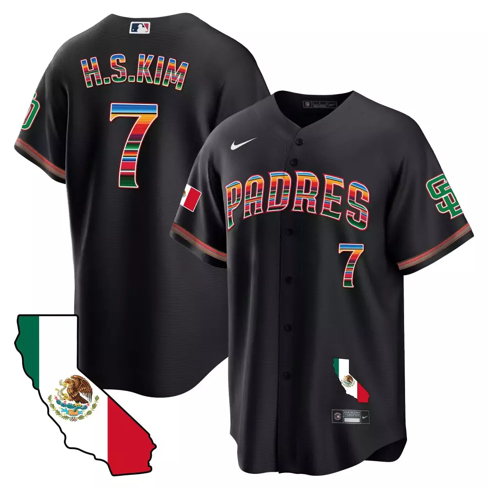 Haseong Kim 7 Padres Jersey Black City Connect Mexico Flag Men Green White Red Blue