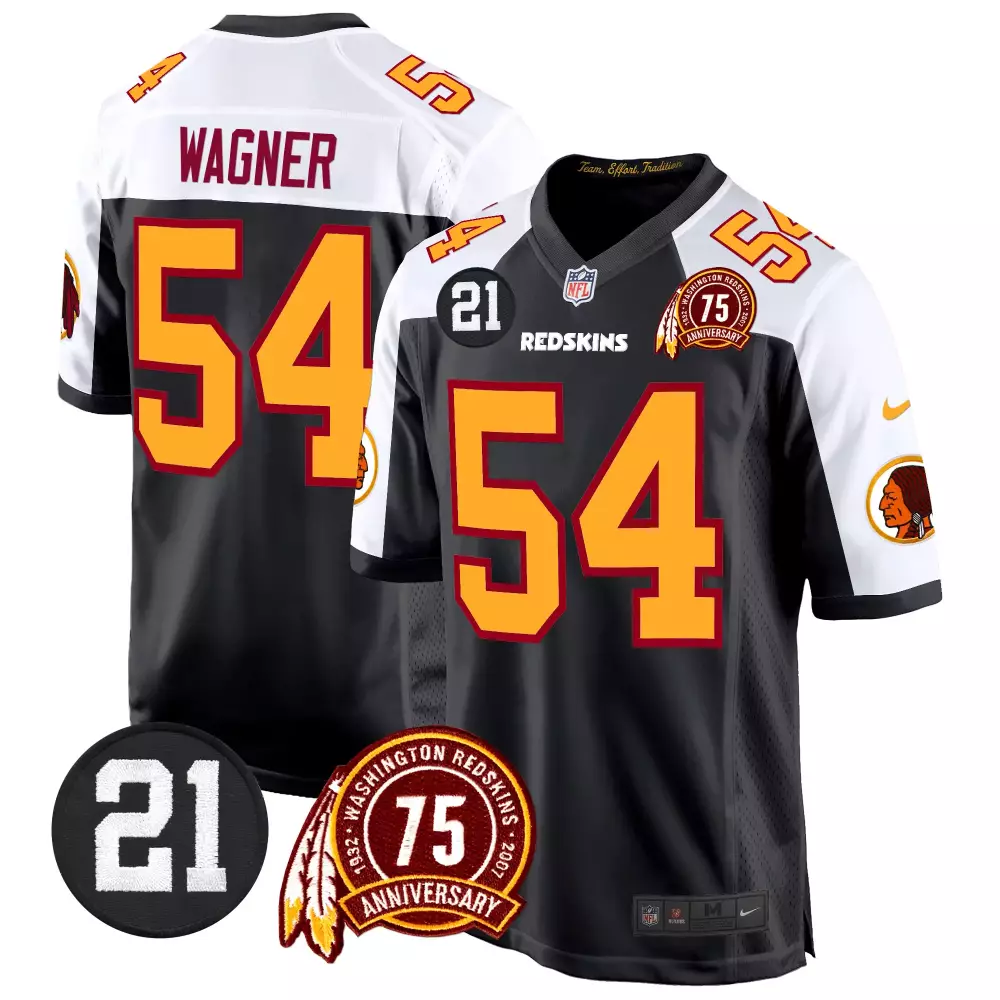 Bobby Wagner 54 Jersey Black 75th Anniversary Washington Redskins Men Game Alternate