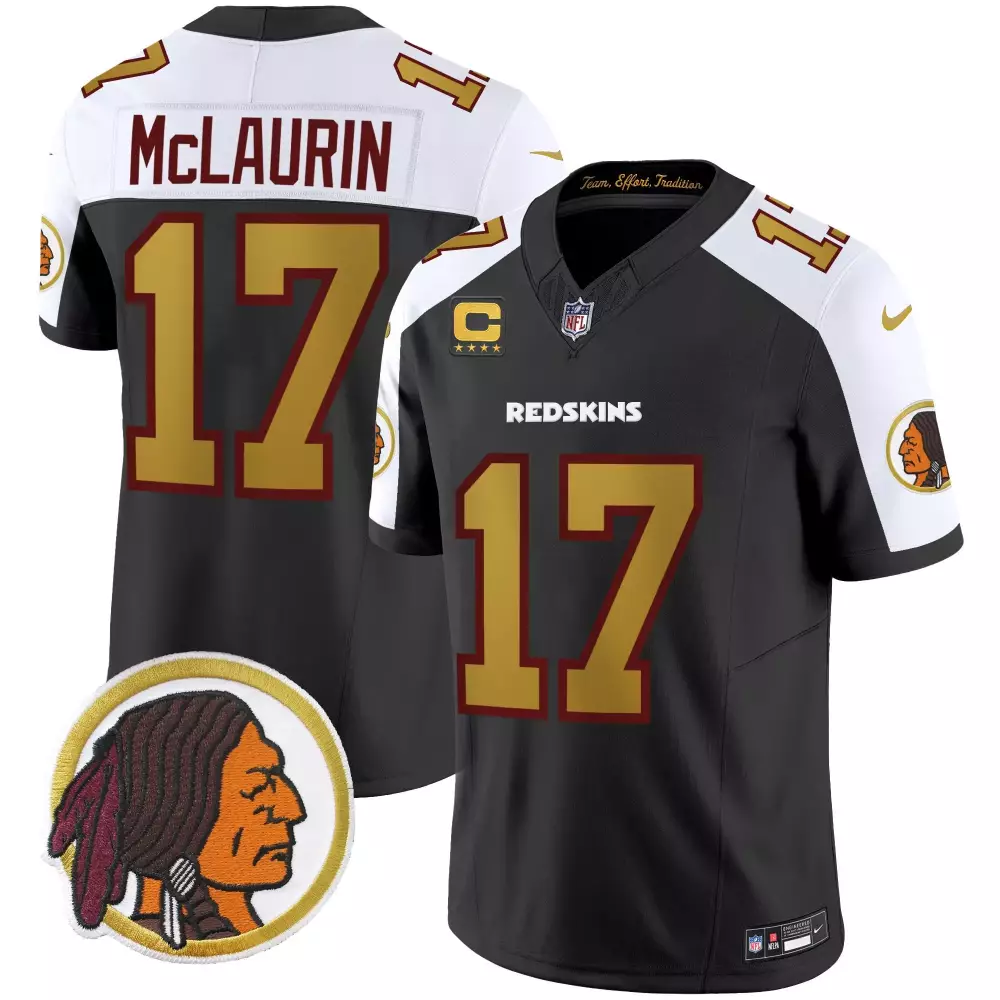 Terry Mclaurin 17 Redskins Jersey Black Washington Native American Men NFL Alternate