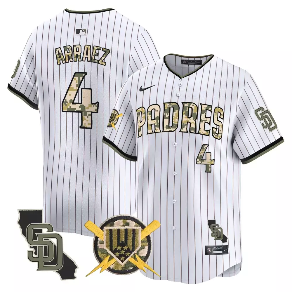 Luis Arraez 4 Padres Jersey White Camo California Sd Men Green Tan Stitched Vapor