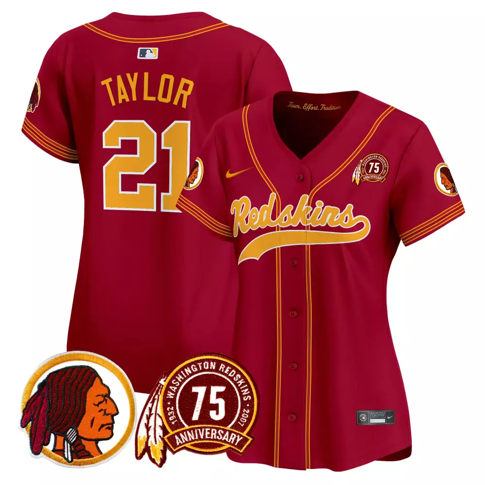 Sean Taylor 21 Jersey Maroon 75th Anniversary Washington Redskins Native American Head