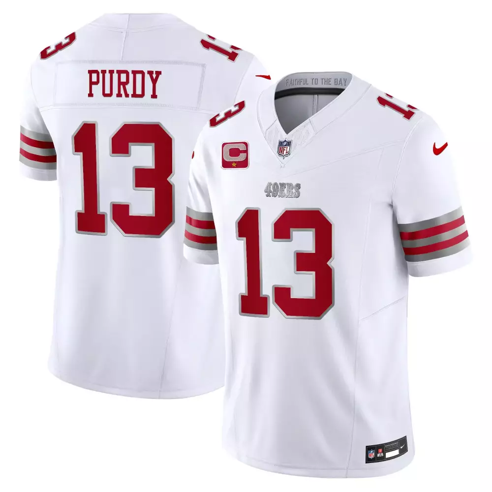 Brock Purdy 13 49ERS Jersey White Star Men Alternate Red Gray Vapor Limited All Stitched