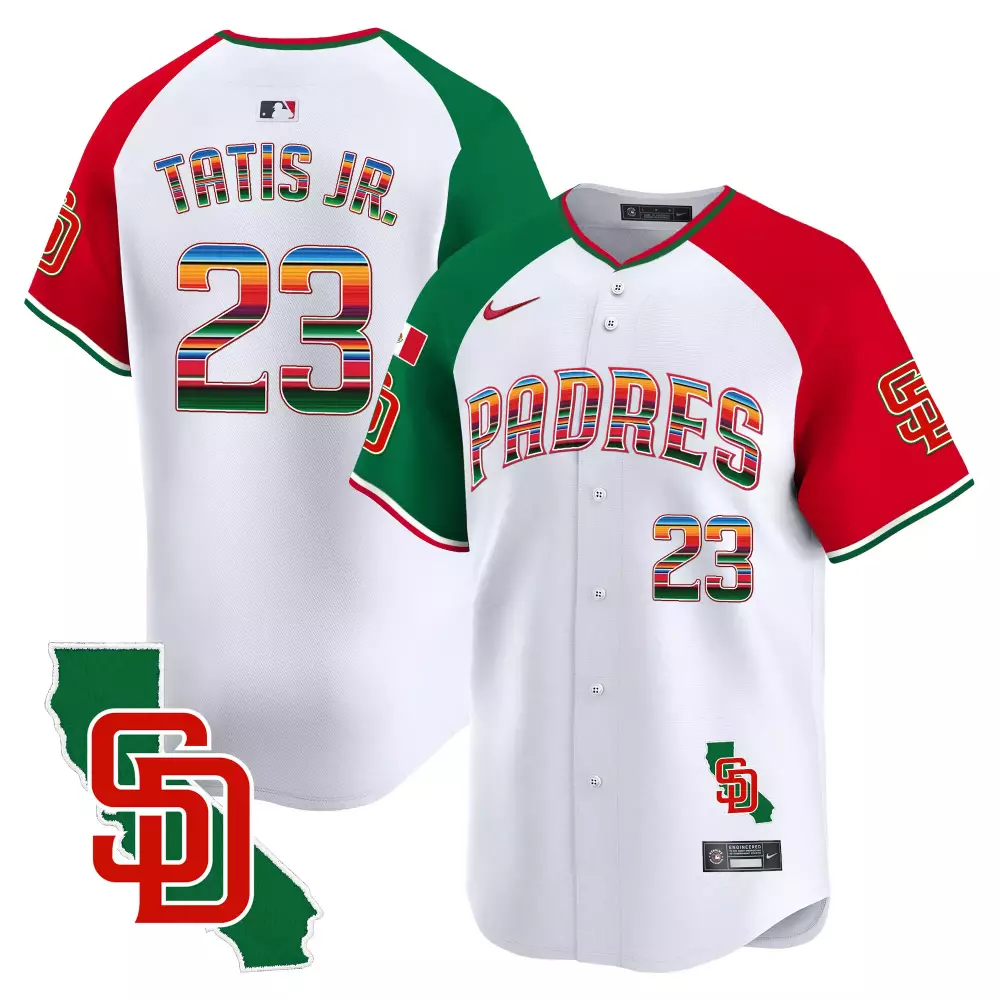 Fernando Tatis 23 Padres Jersey White City Connect 2023 Men Split Custom Design Green
