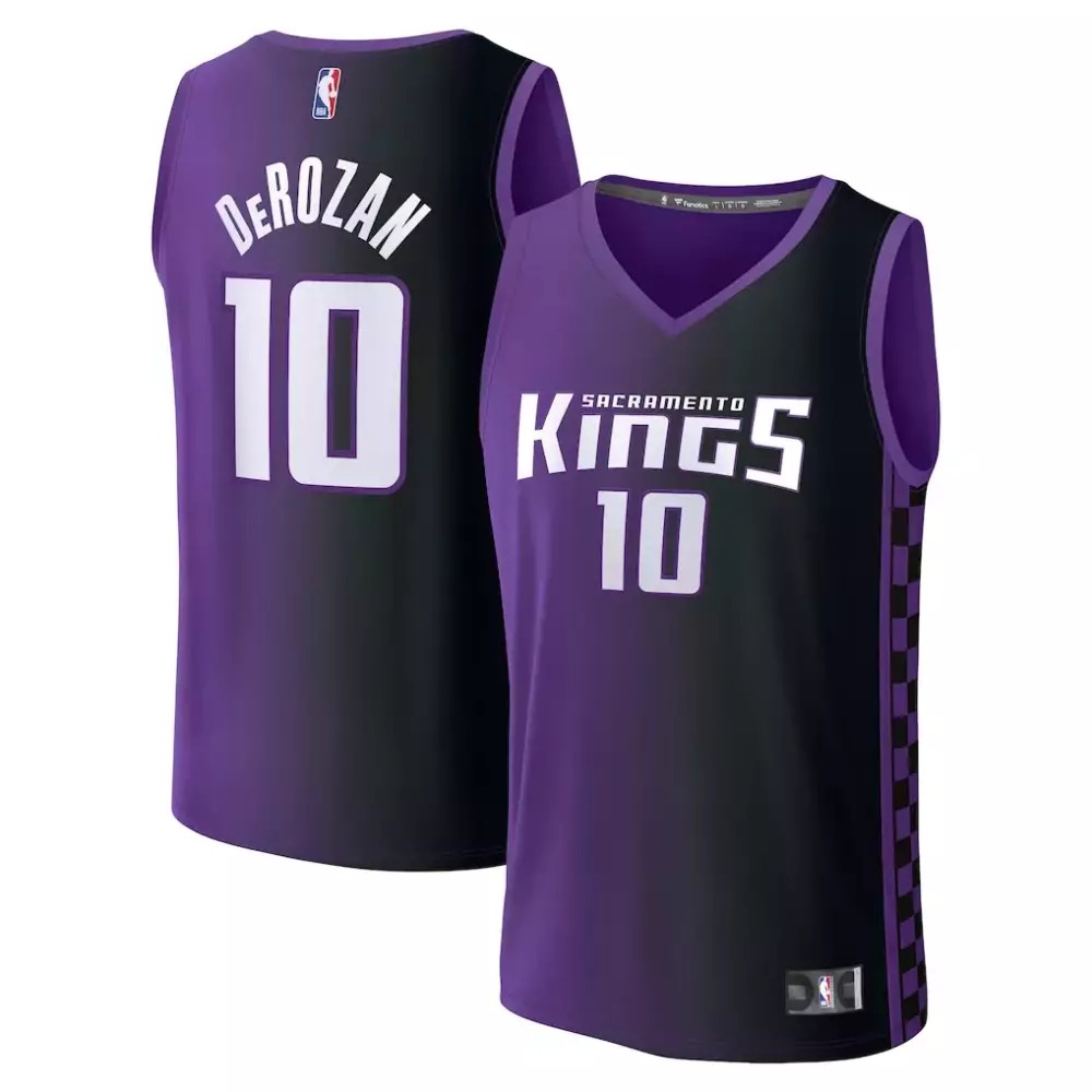 Demar Derozan 10 Sacramento Kings Jersey Purple Men Alternate Split Design Black