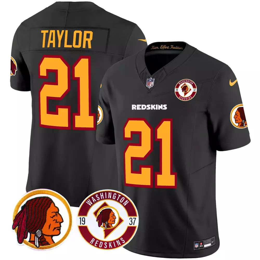 Sean Taylor 21 Jersey Black Washington Redskins Founding Year Men Maroon Gold Vapor