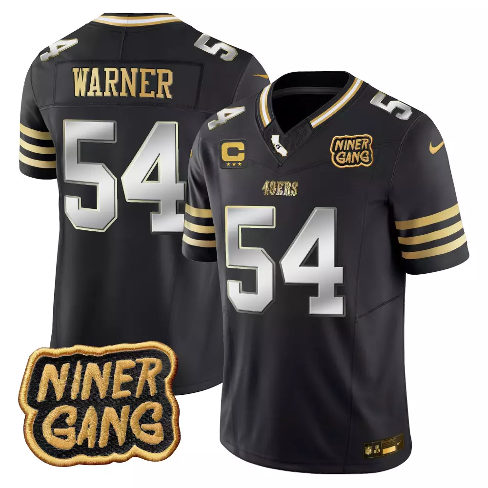 Fred Warner 54 49ERS Jersey Black Niner Gang Men Gold Silver Limited Vapor All Stitched