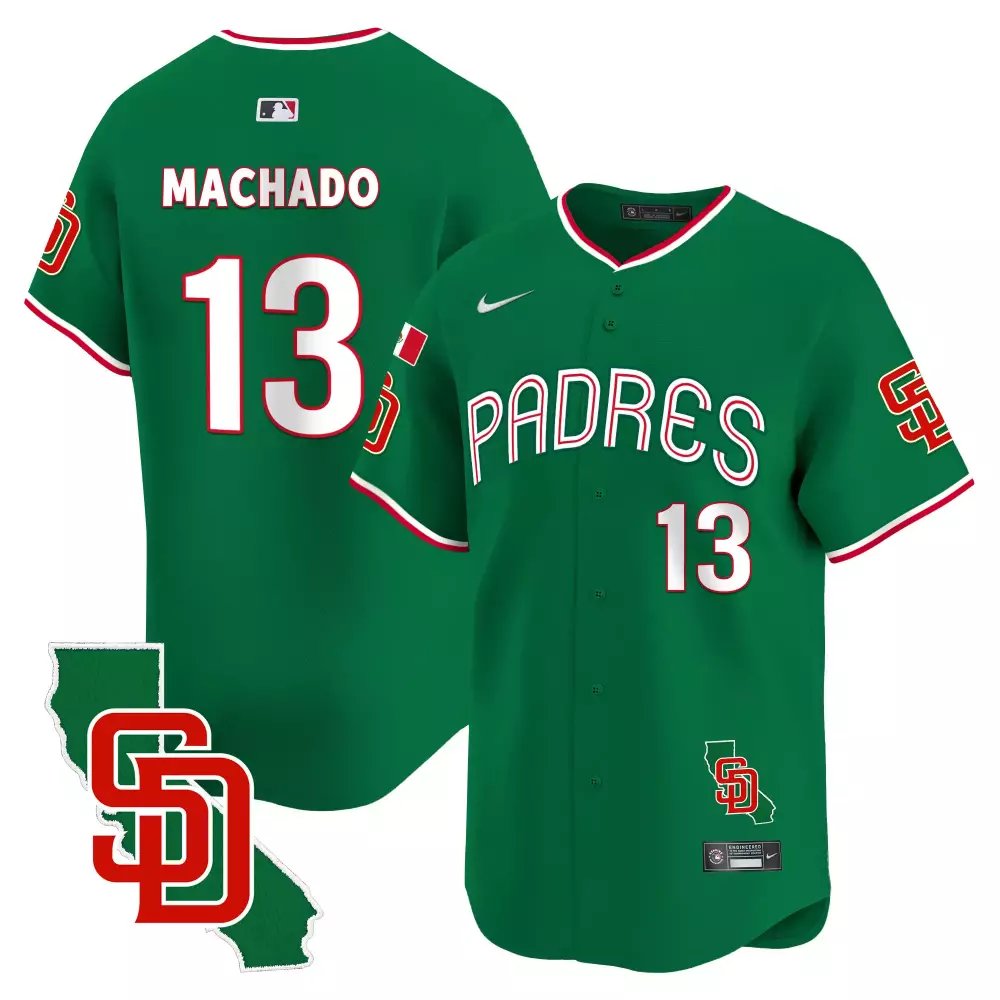 Manny Machado 13 San Diego Padres Jersey Green City Connect Mexico Flag Men Alternate