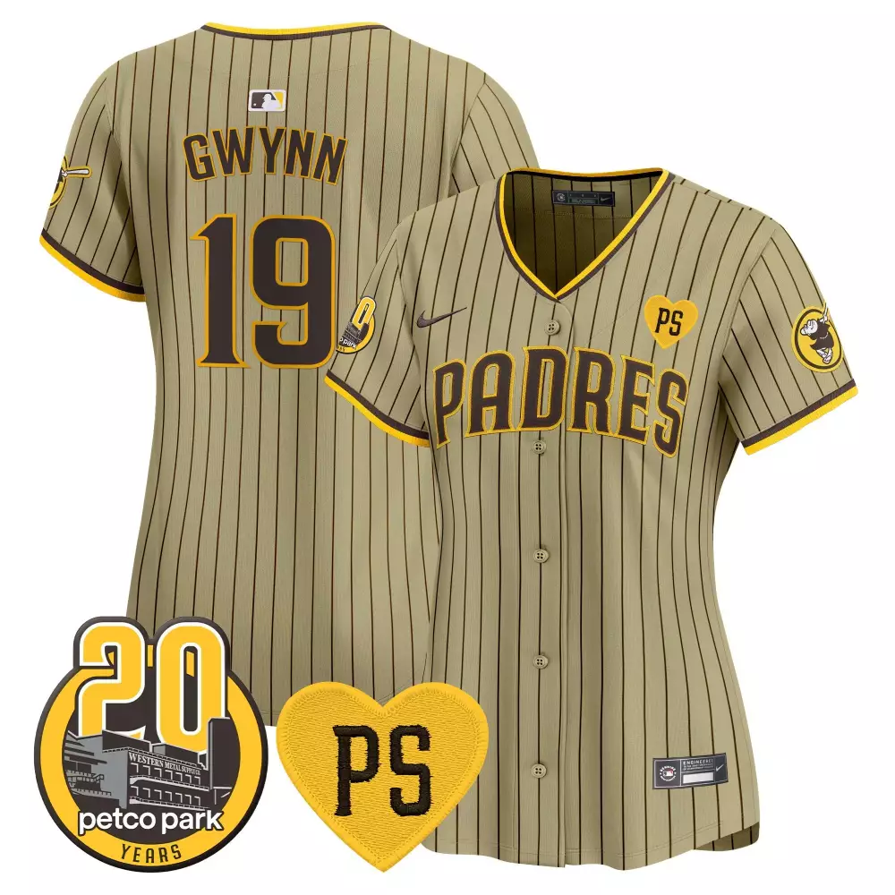 Tony Gwynn 19 San Diego Padres Jersey Khaki Swinging Friar City Connect Petco Park 20 Years Ps Heart 2021