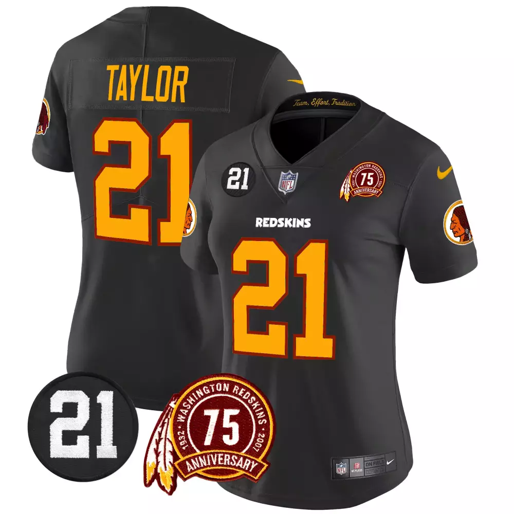 Sean Taylor 21 Jersey Black 75th Anniversary Washington Redskins Men Orange Maroon