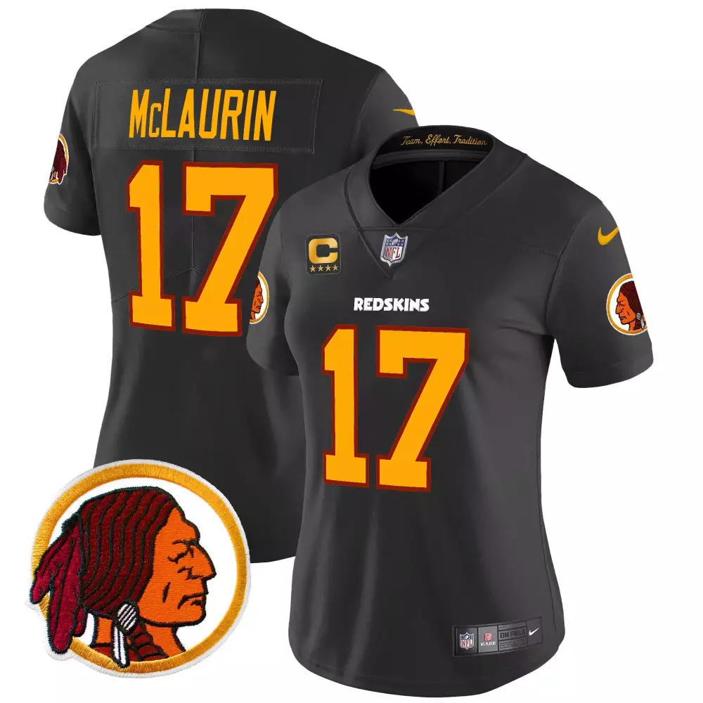 Terry Mclaurin 17 Redskins Jersey Black Team. Effort. Tradition. Washington Captain's 'c'