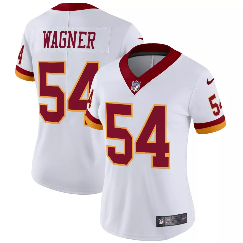 Wagner Redskins 54 Jersey White Washington Commanders Men Burgundy Yellow Vapor Limited
