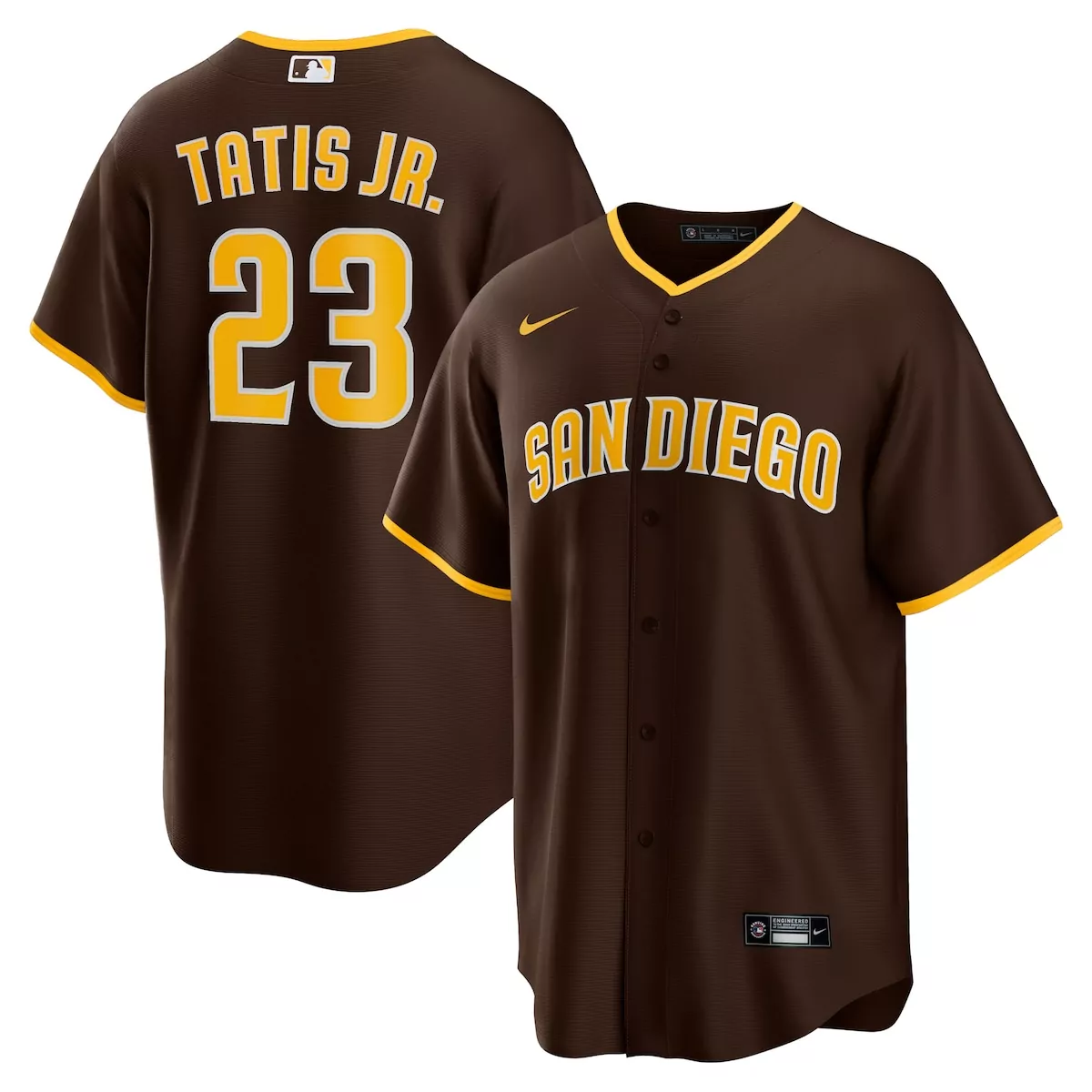 Fernando Tatis Jr. 23 Jersey Brown San Diego Padres Men Yellow White Alternate