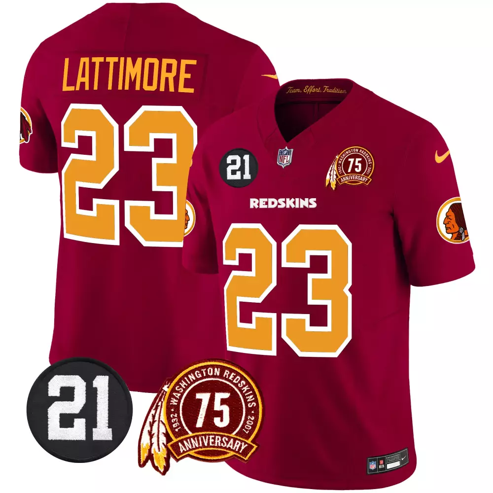Marshon Lattimore 23 Redskins Jersey Maroon Men Player Gold Vapor Limited All Stitched