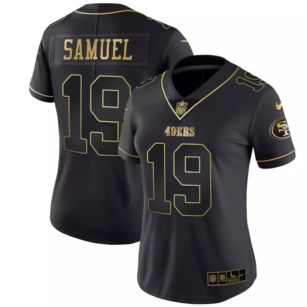 Deebo Samuel 19 49ERS Jersey Black Women Gold All Stitched Vapor