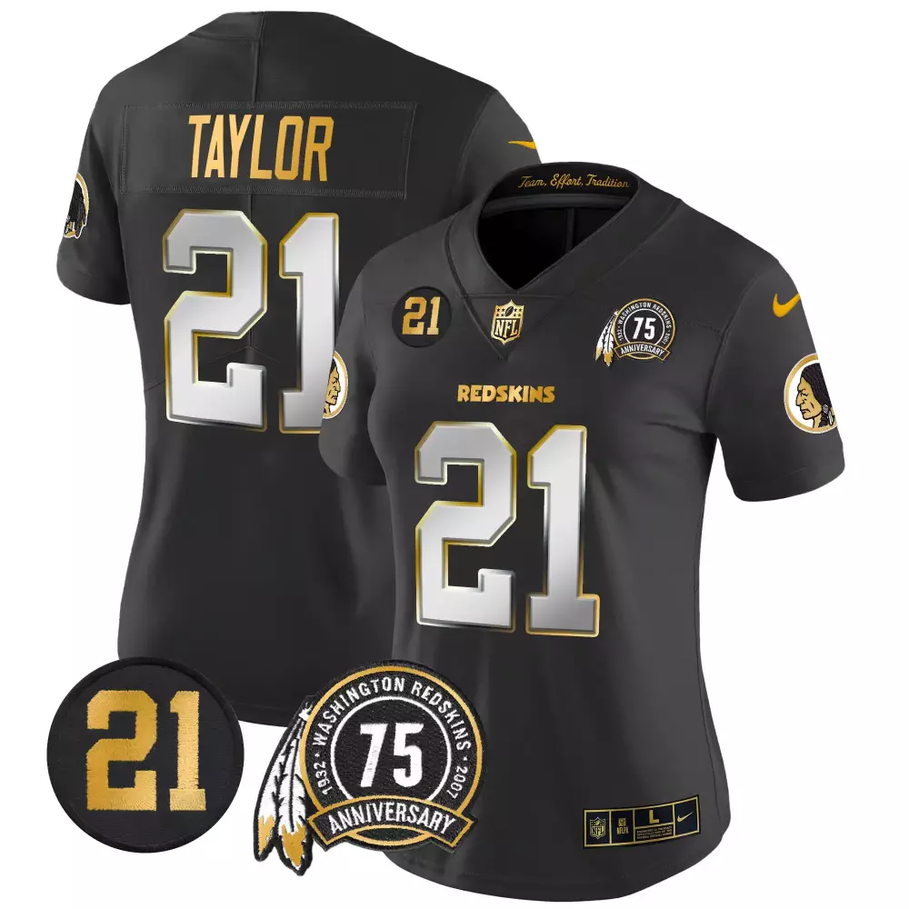 Sean Taylor 21 Jersey Black Washington Redskins Men Gold Silver Limited Vapor All