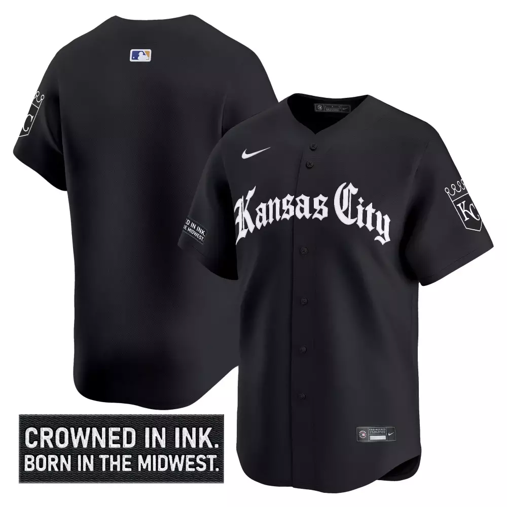 Kansas City Royals Jersey Black Connect Authentic Collection Men White Vapor