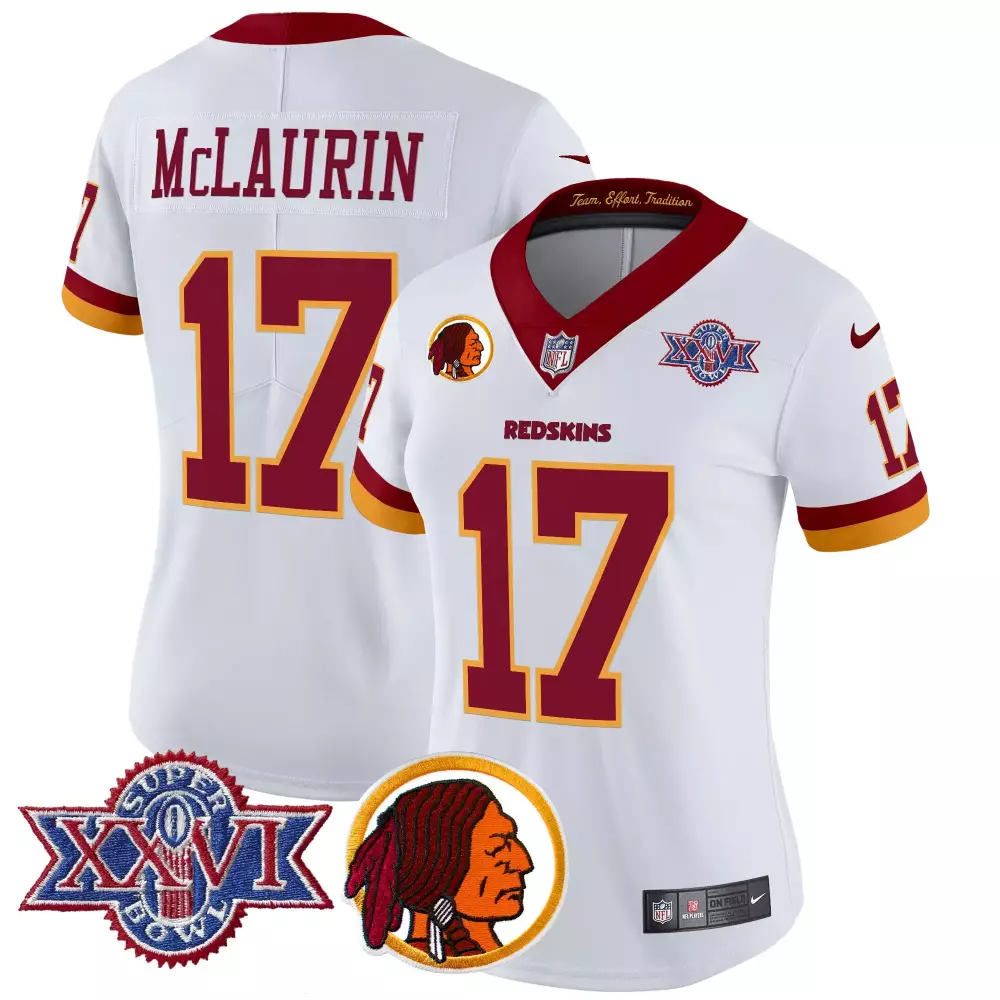 Mclaurin Redskins 17 Jersey White Super Bowl Xxvi Washington Women Game Maroon Gold
