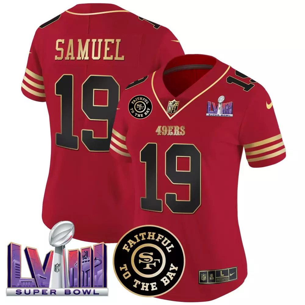 Deebo Samuel 19 49ERS Jersey Red Super Bowl Lviii Faithful To Bay 2023 Men Player