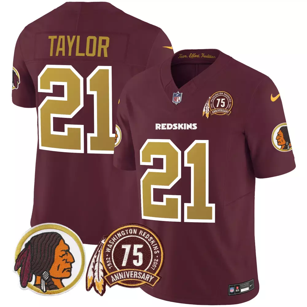Sean Taylor 21 Redskins Jersey Maroon 75th Anniversary Native American Profile Men