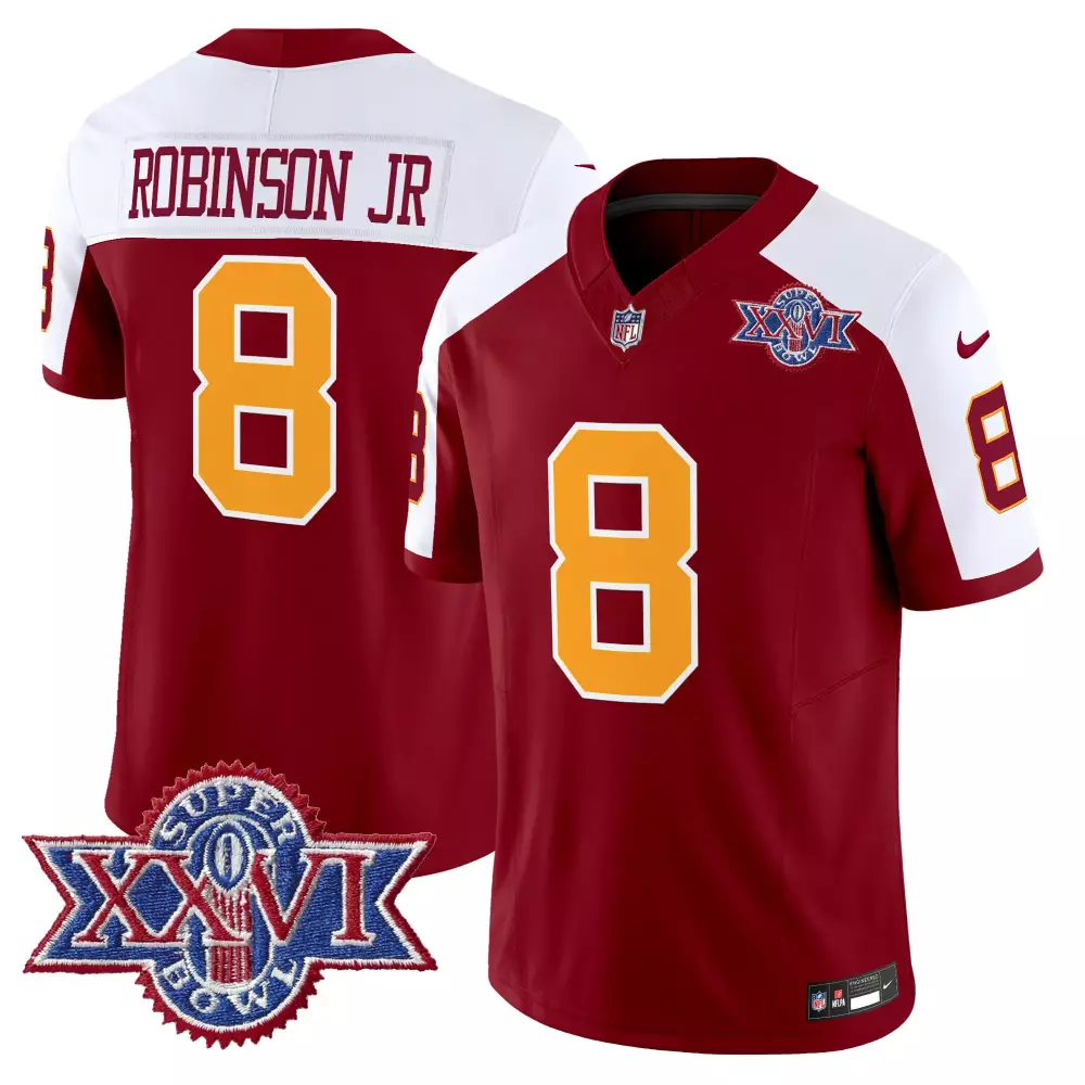 Robinson Jr. 8 Jersey Maroon Washington Commanders Super Bowl Xxvi Men White Gold