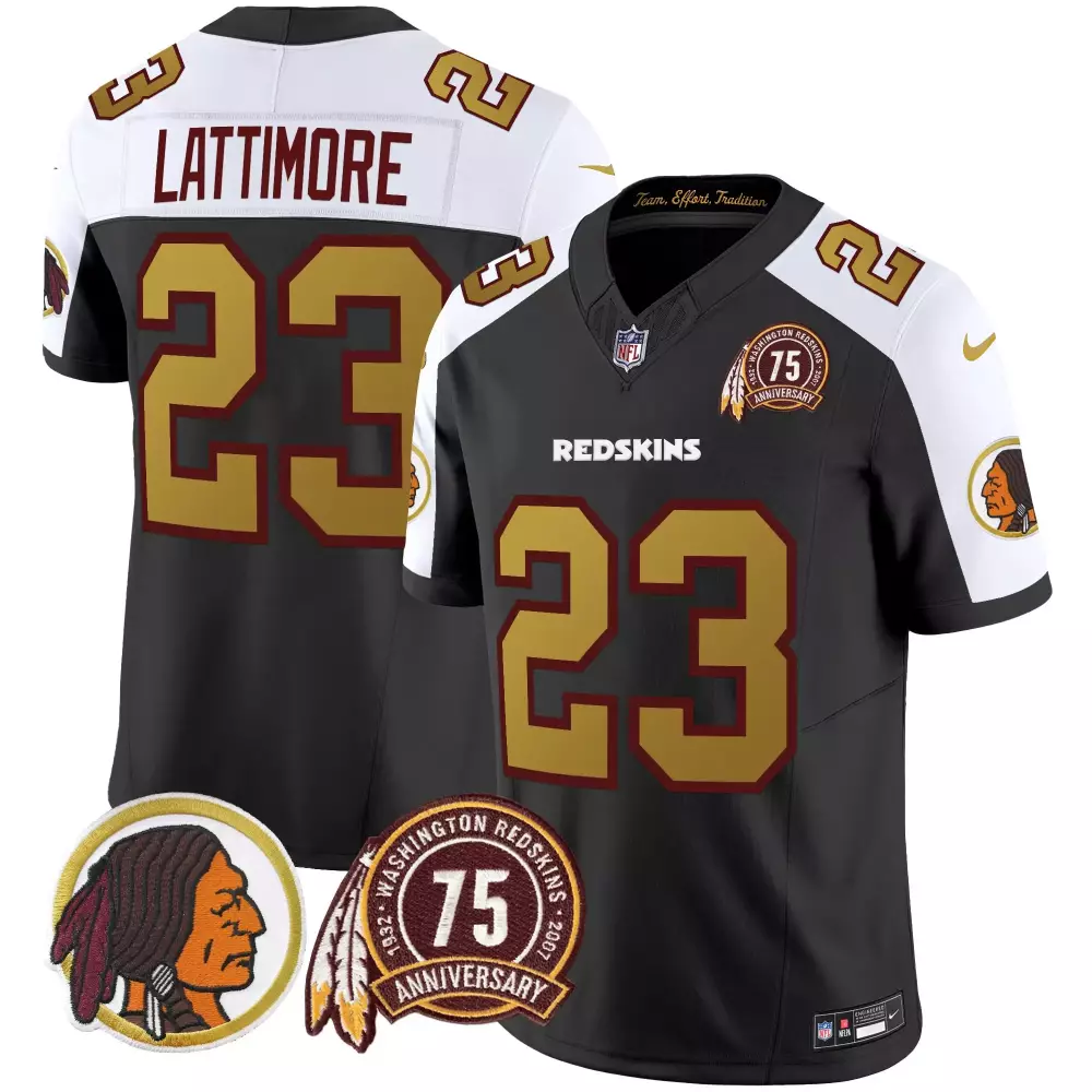 Marshon Lattimore 23 Redskins Jersey Black Washington Men Gold White Alternate Throwback