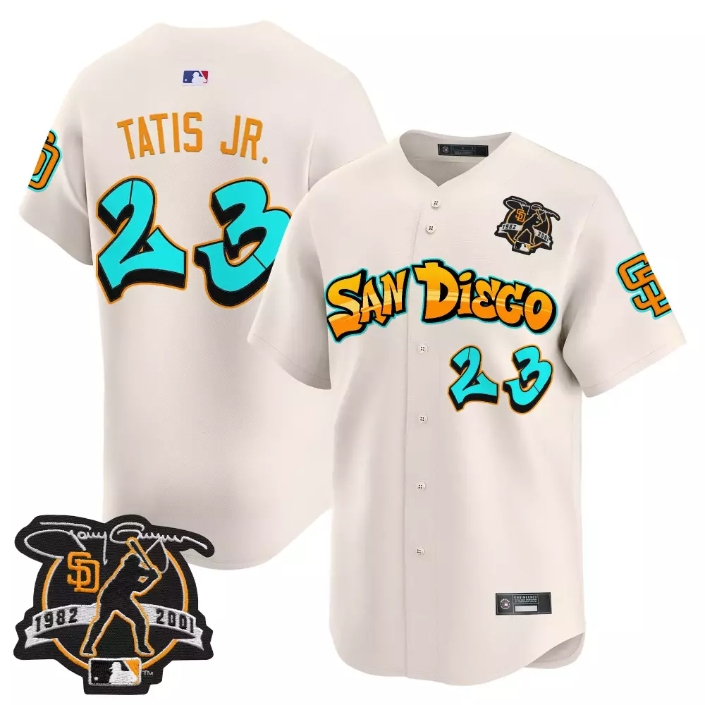 Fernando Tatis Jr. 23 Jersey White San Diego Padres Tony Gwynn 1982-2001 Men Orange