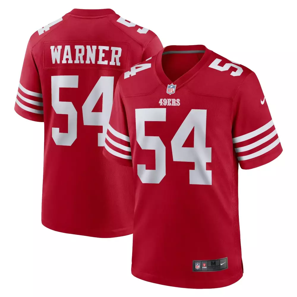 Fred Warner 54 49ERS Jersey Red Men Replica White Game