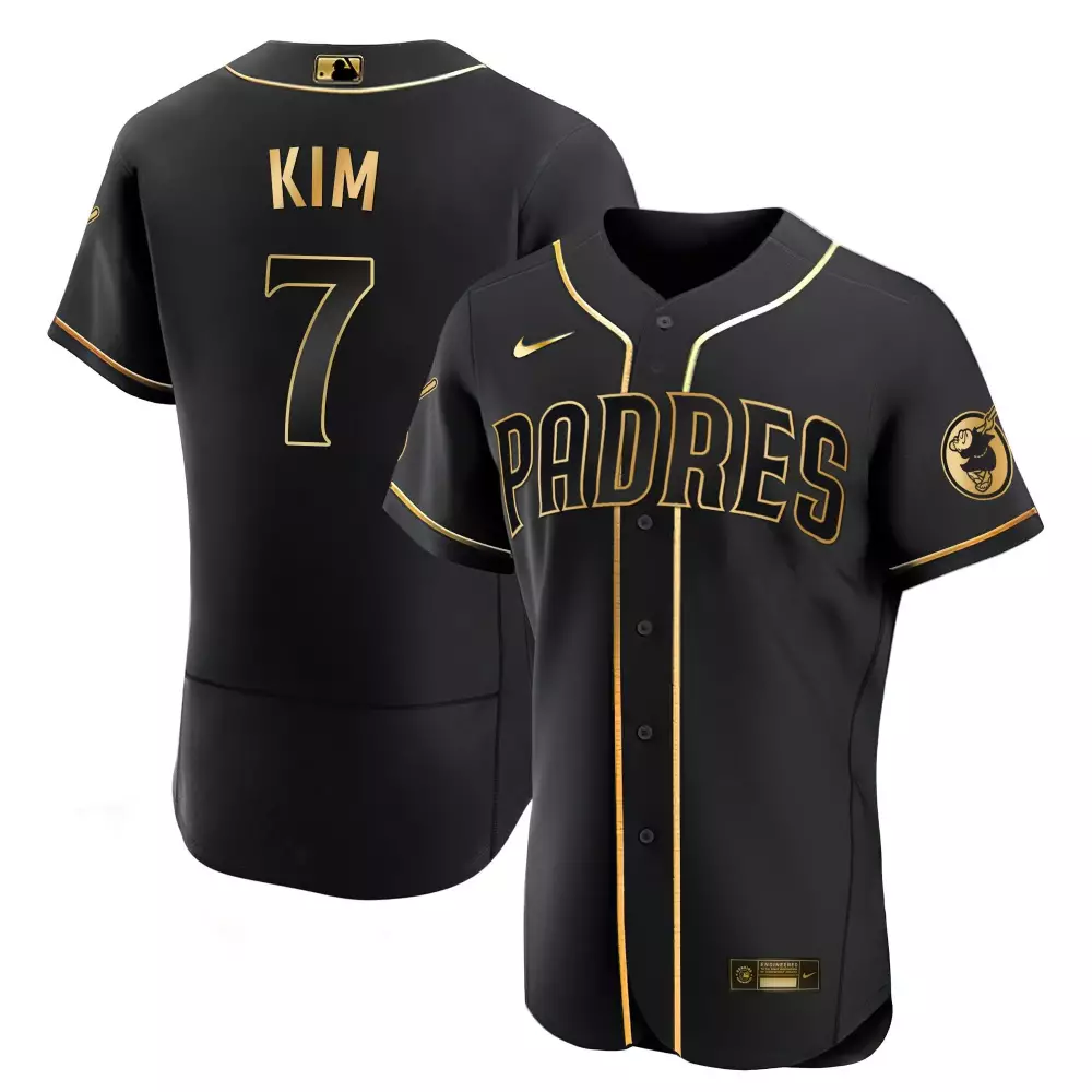 Haseong Kim 7 Padres Jersey Black Team Men Gold Flex Limited All Stitched