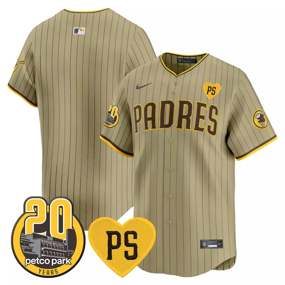 Peter Petco San Diego Padres Jersey Tan 20th Anniversary 20 Park Years Ps Heart 2024
