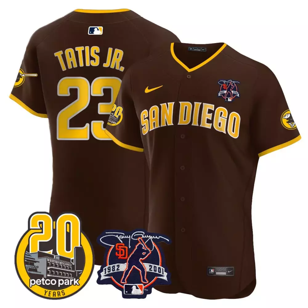 Fernando Tatis 23 Jersey Brown Petco Park 20 Years San Diego Padres Tony Gwynn 1982-2001 2021