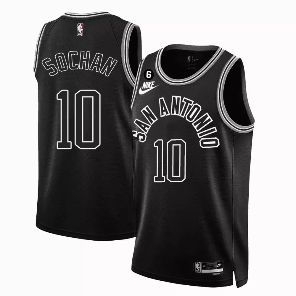 Jeremy Sochan 10 San Antonio Jersey Black Men Uniform White Grey All Stitched Vapor