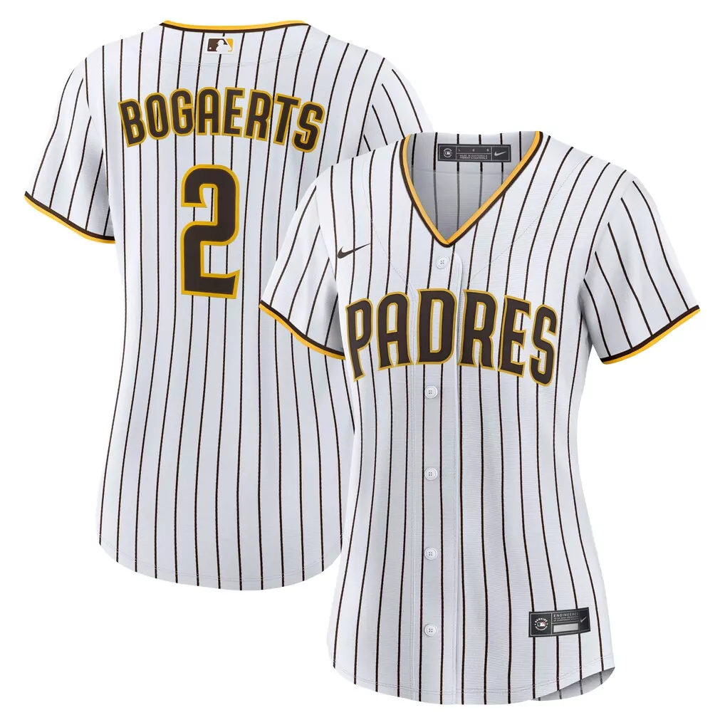 Xander Bogaerts 2 Padres Jersey White Men Button-up Brown Yellow Home Replica