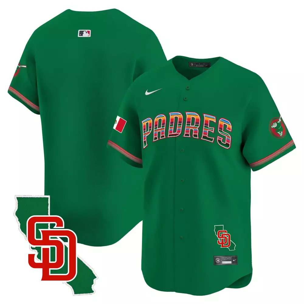 Mexico California Jersey Green City Connect San Diego Padres Flag Men Alternate Custom Design