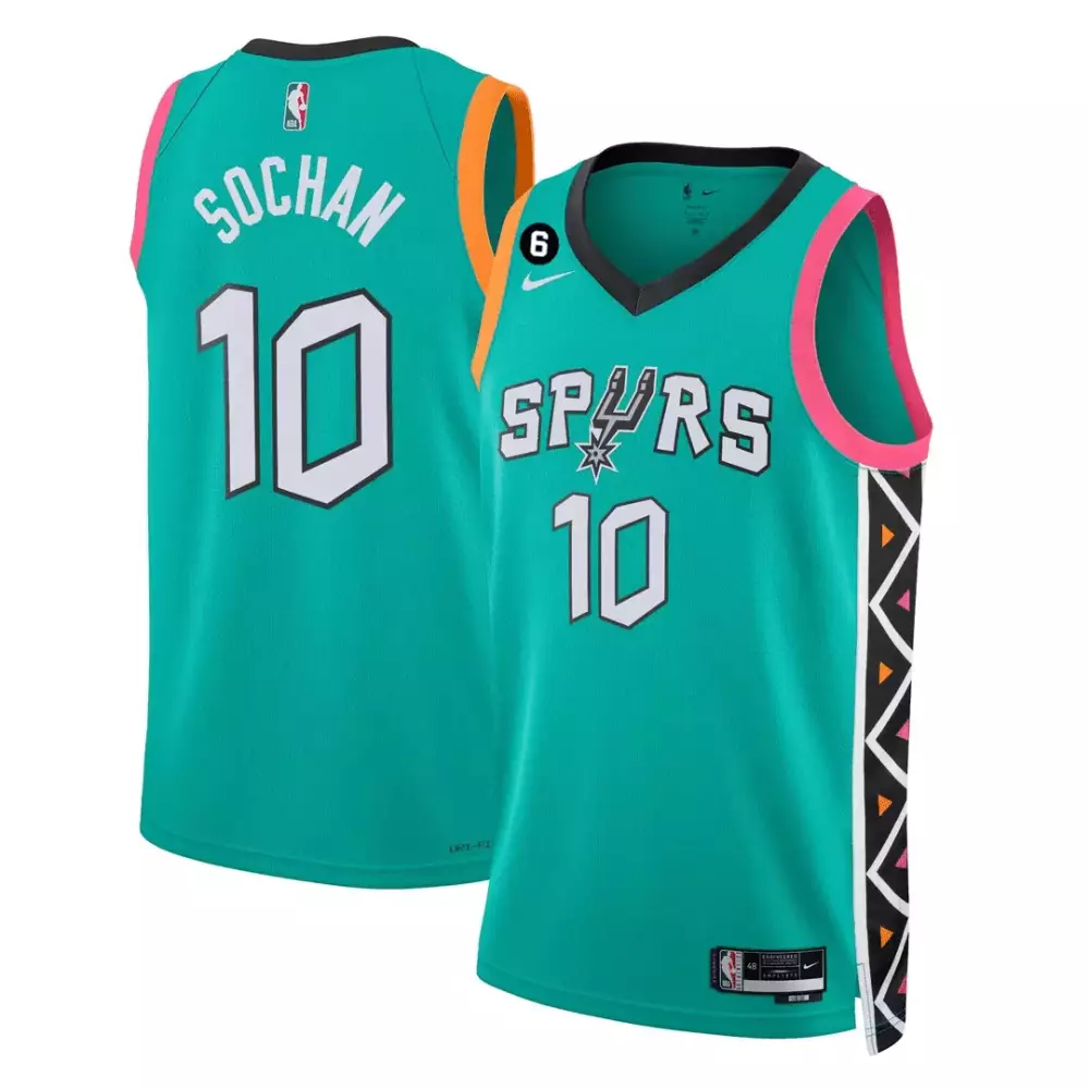 Jeremy Sochan 10 Spurs Jersey Teal Men White Black Pink Orange All Stitched Vapor