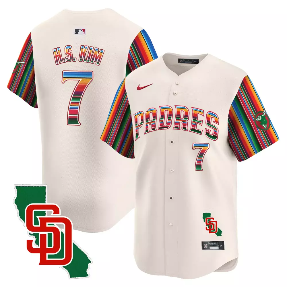Haseong Kim 7 Padres Jersey Cream City Connect Men Custom Design Red Blue Green Yellow