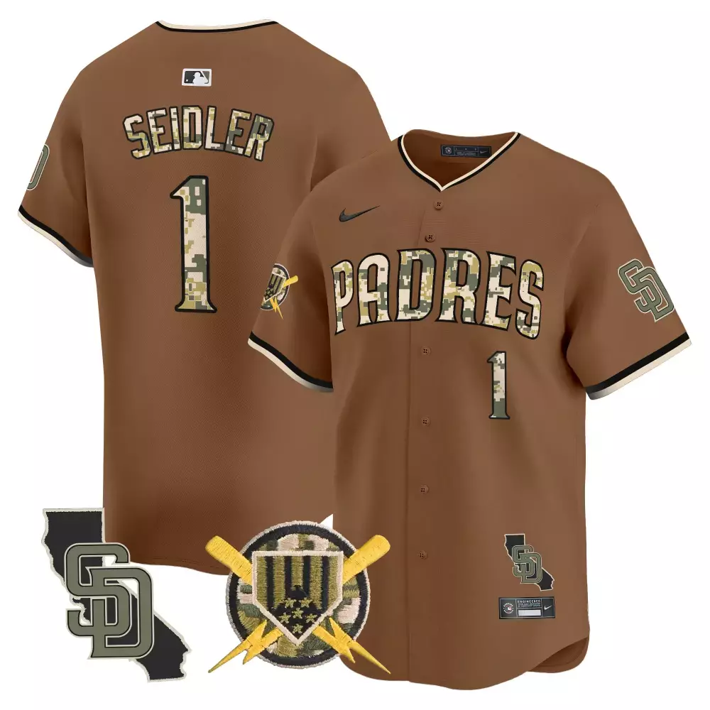 Peter Seidler 1 Padres Jersey Brown City Connect California State Outline Sd Men