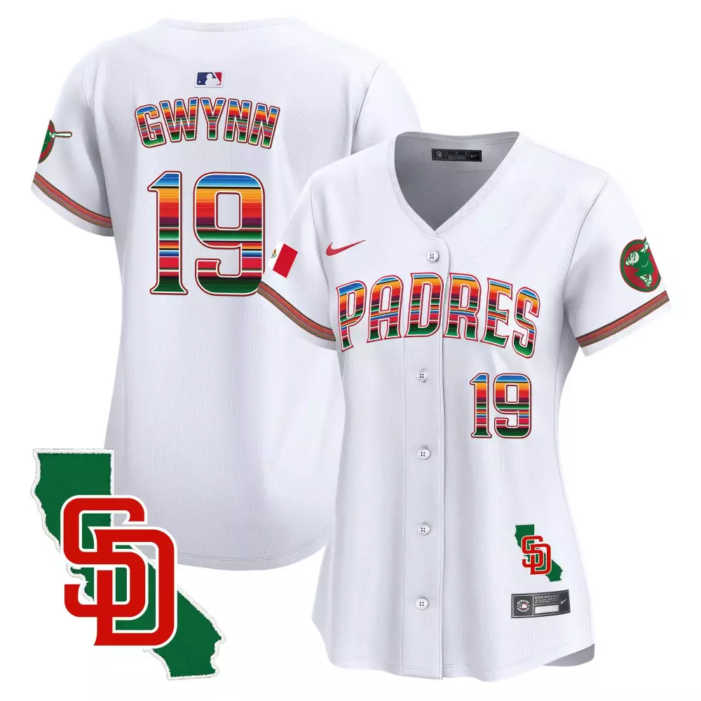 Tony Gwynn 19 San Diego Padres Jersey White City Connect Mexico Flag Map Sd Men Alternate