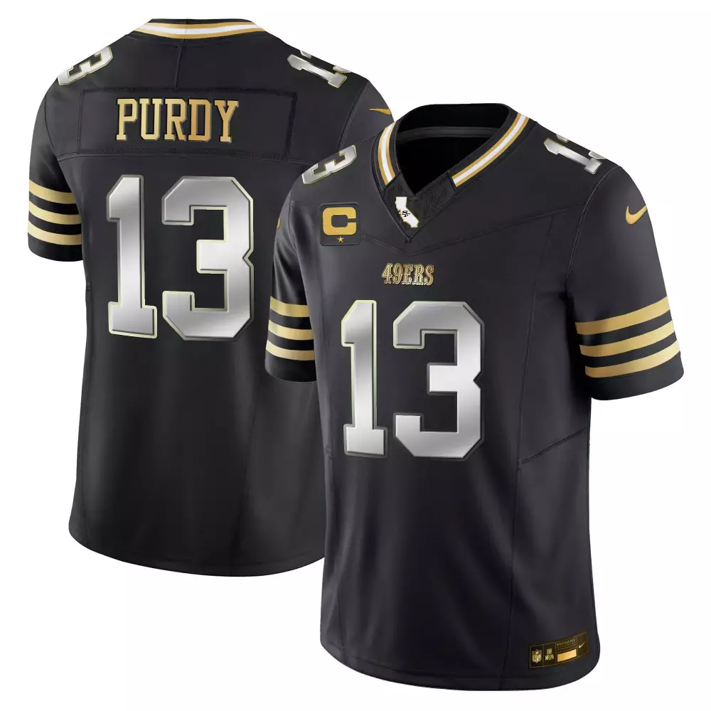 Brock Purdy 13 49ERS Jersey Black Men Standard Gold Silver Limited Vapor All Stitched