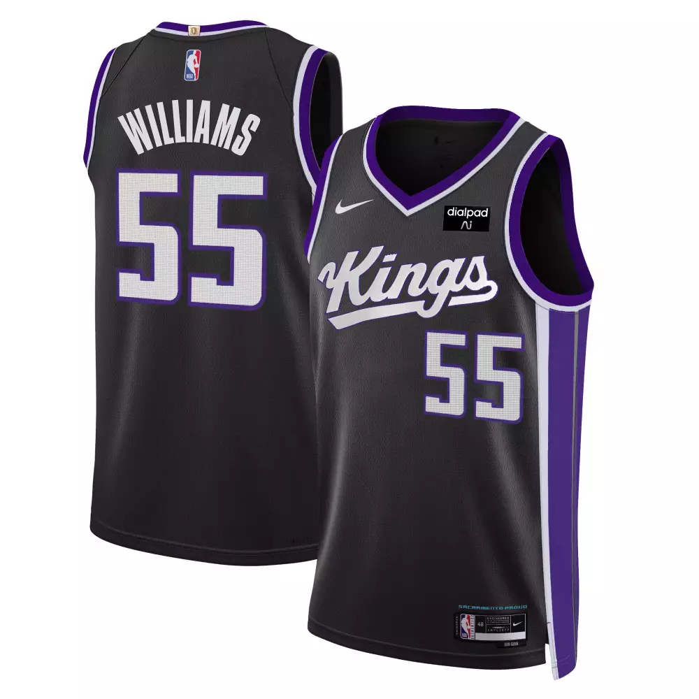 Williams 55 Kings Jersey Black Men Purple All Stitched Vapor