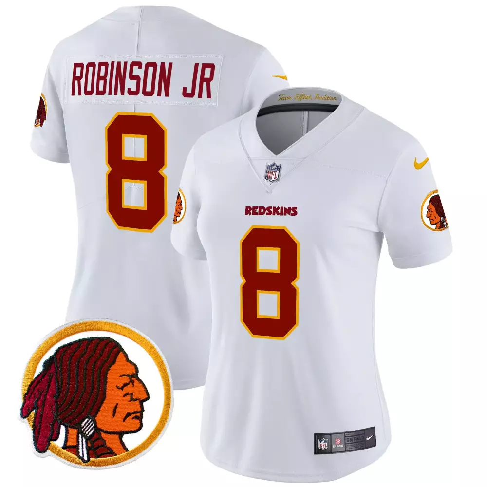 Robinson Jr. 8 Redskins Jersey White Washington Men Replica Maroon Gold Throwback