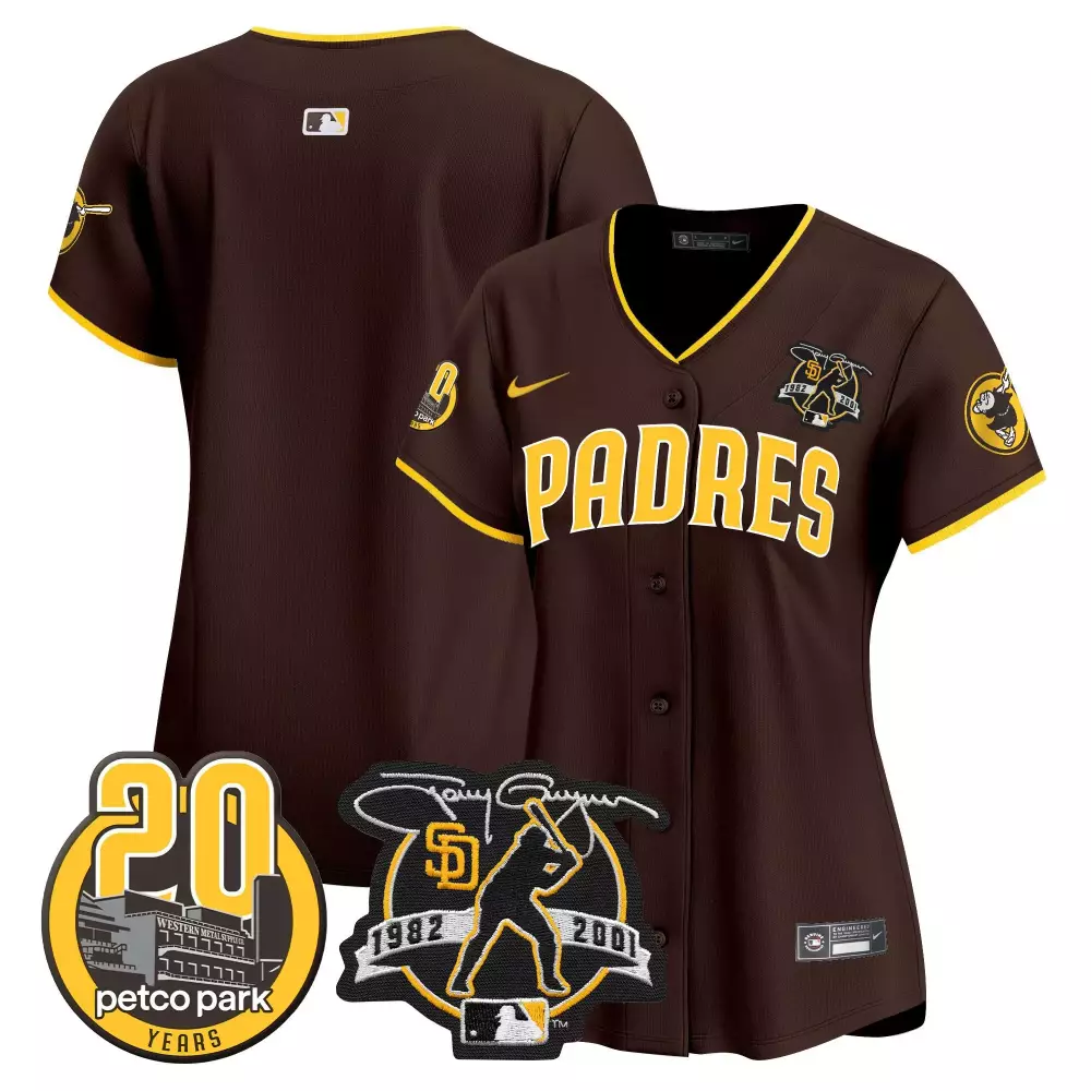 Tony Gwynn San Diego Padres Jersey Brown Petco Park 20th Anniversary 20 Years 1982-2001