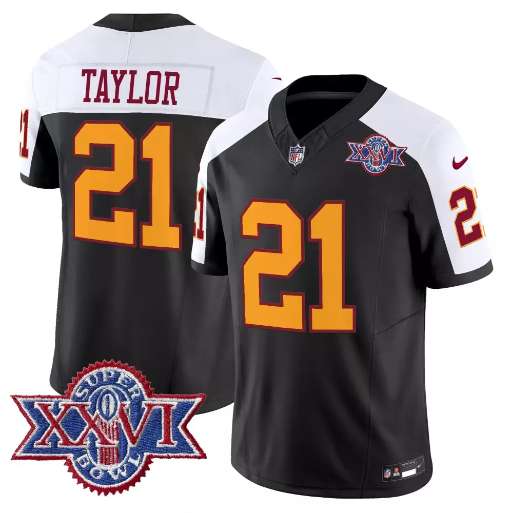 Taylor Redskins 21 Jersey Black Super Bowl Xxvi Washington Commanders 1992 Men Alternate