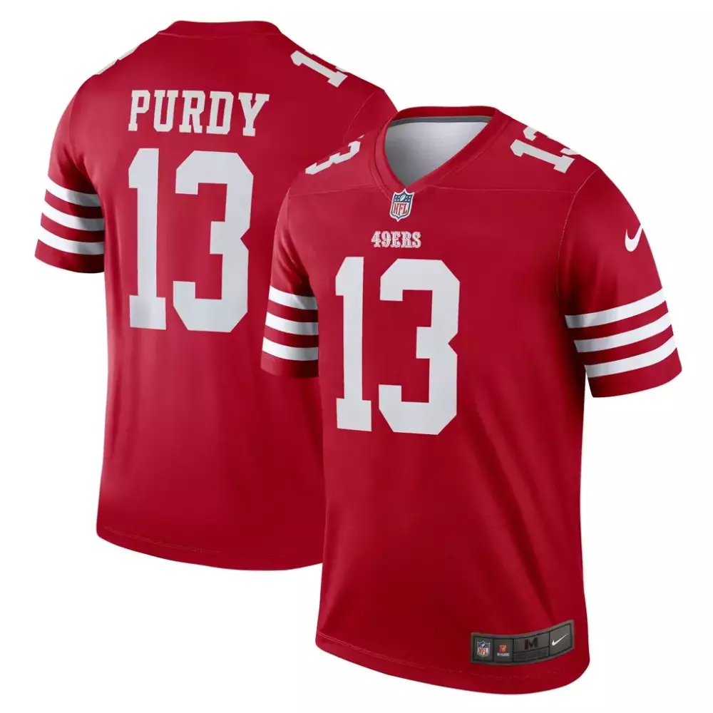 Brock Purdy 13 49ERS Jersey Red Men Game White