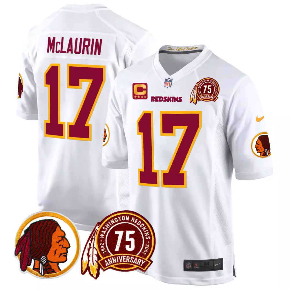 Terry Mclaurin 17 Redskins Jersey White Washington Profile Men Standard Maroon Yellow