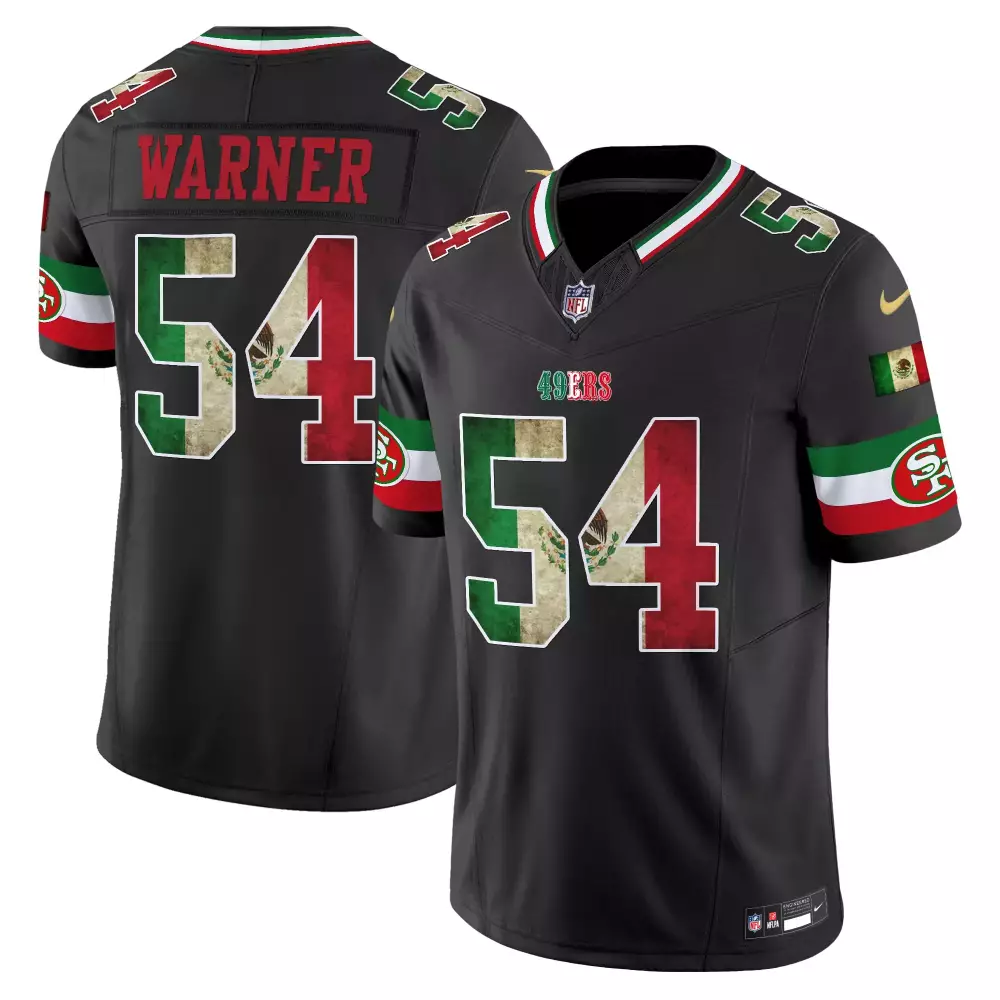 Fred Warner 54 Jersey Black Mexico San Francisco 49ers Men Red White Green Vapor