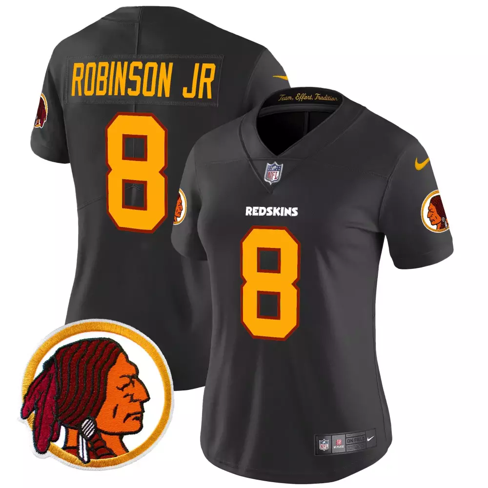 Robinson Jr. 8 Jersey Black Washington Redskins Women NFL Maroon Gold Throwback Vapor