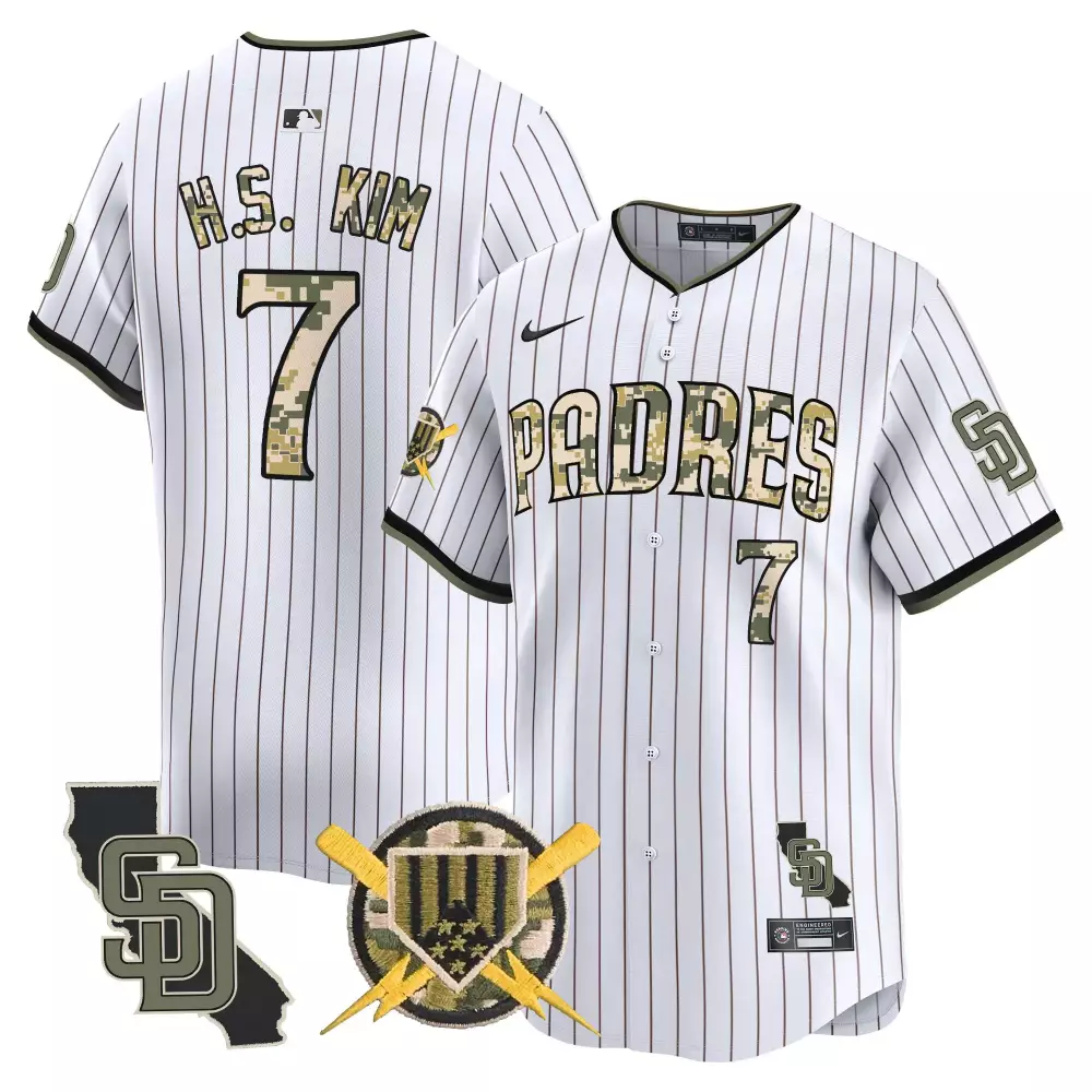 Haseong Kim 7 San Diego Padres Jersey White City Connect Camouflage Baseball Men