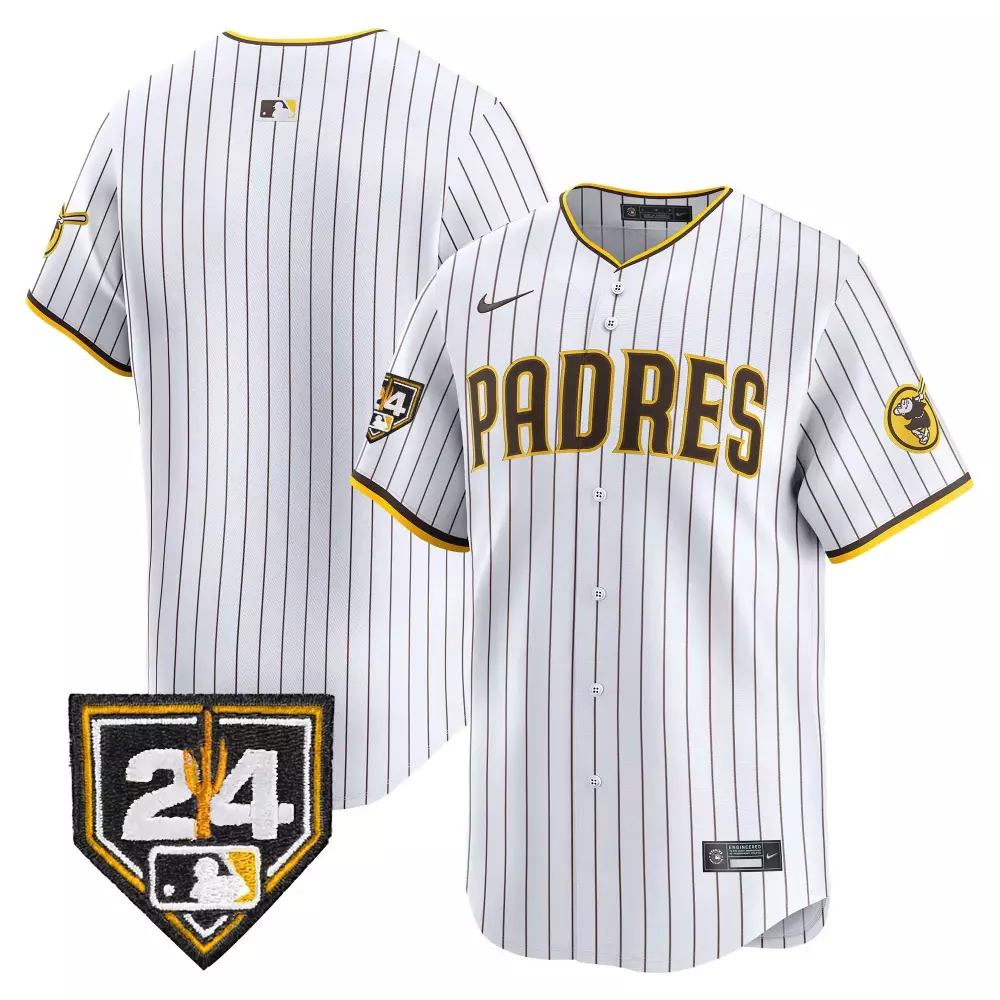 Tatis Jr. 24 San Diego Padres Jersey White City Connect Number Men Alternate Brown