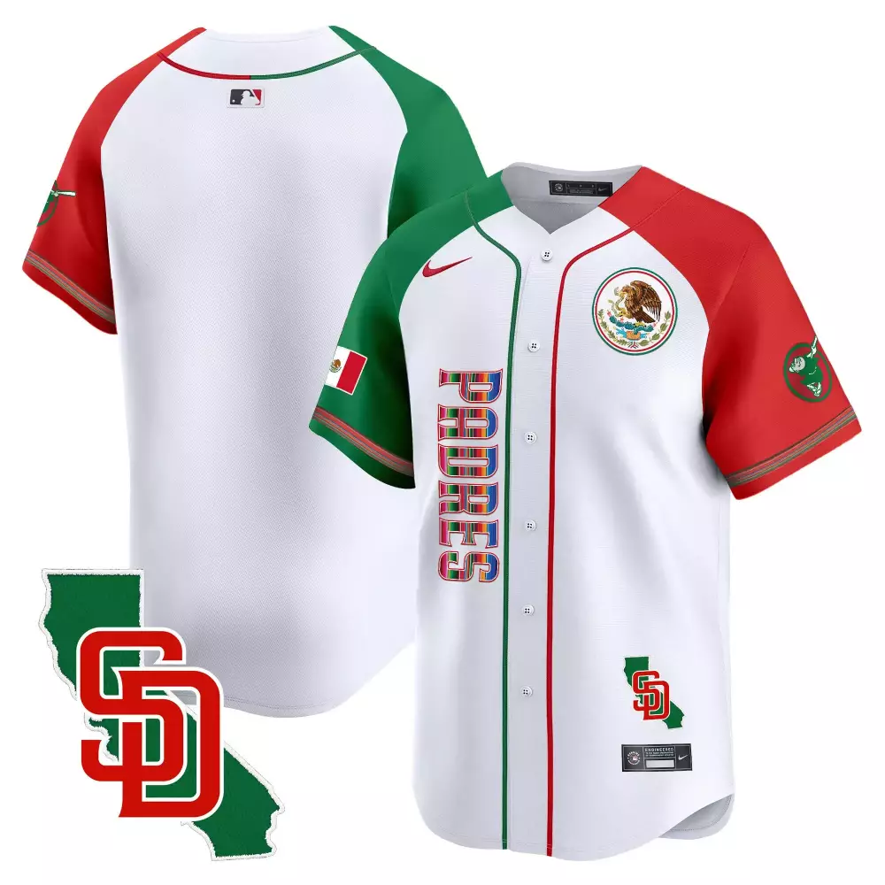 Mexico California Jersey White City Connect San Diego Padres National Baseball Team 2023